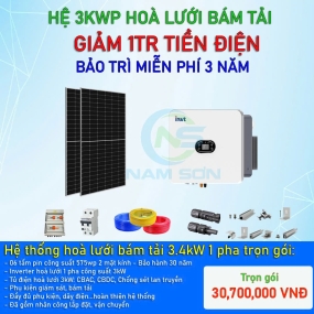 Hệ Thống Hòa Lưới Bám Tải 3.4kW 1 Pha TRọn Gói 